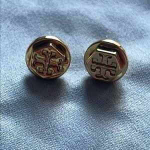 Tory Burch Gold Logo Stud Earrings